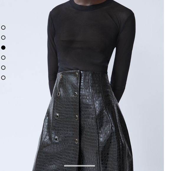 ZARA FAUX LEATHER MINI SKIRT HIGH-WAISTED - Picture 8 of 16